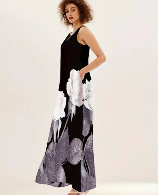 Floral Print Long Dress For Women