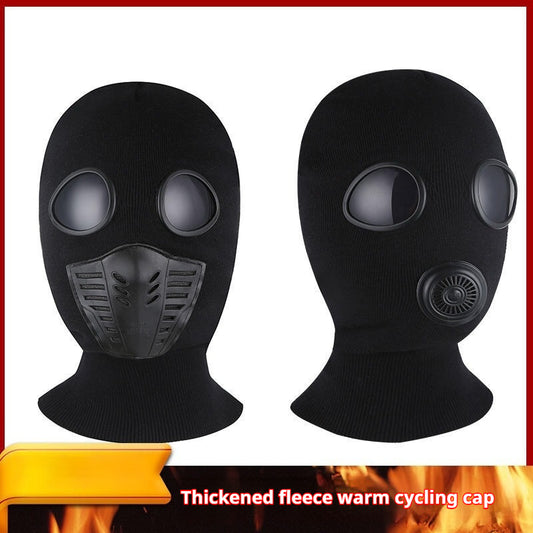 Creative Funny Hat Riding Fleece-lined Neck Protection Glasses Pullover Mask