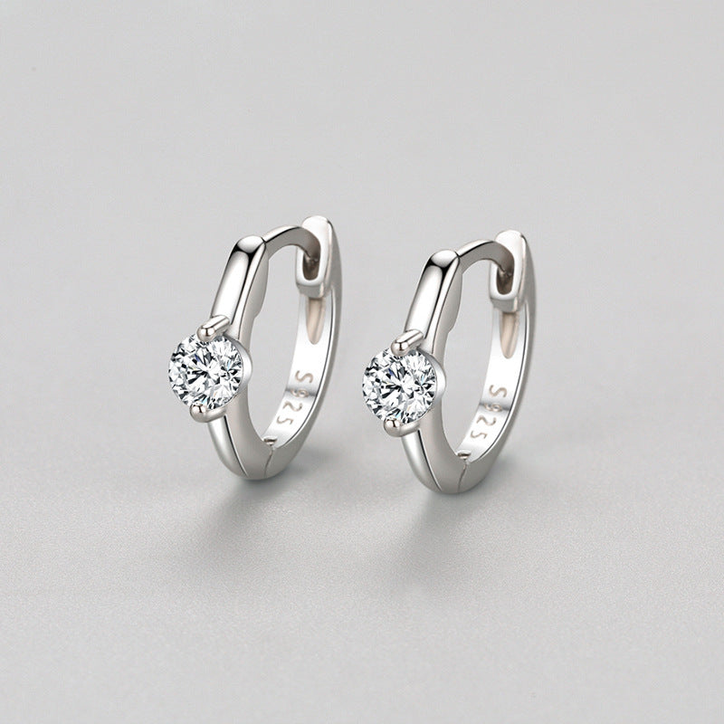 S925 Sterling Silver Light Luxury High Diamond Earrings