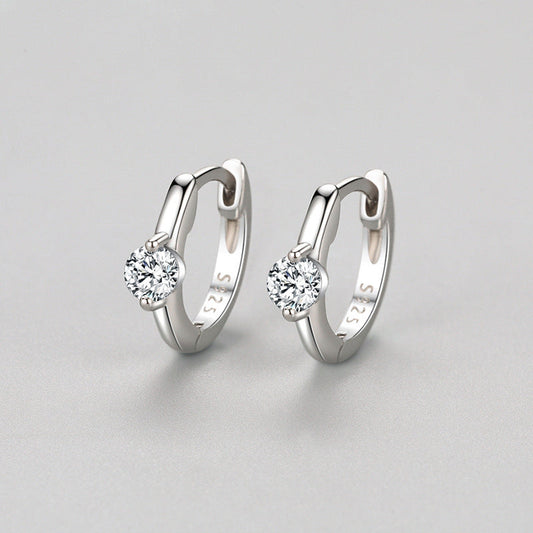 S925 Sterling Silver Light Luxury High Diamond Earrings