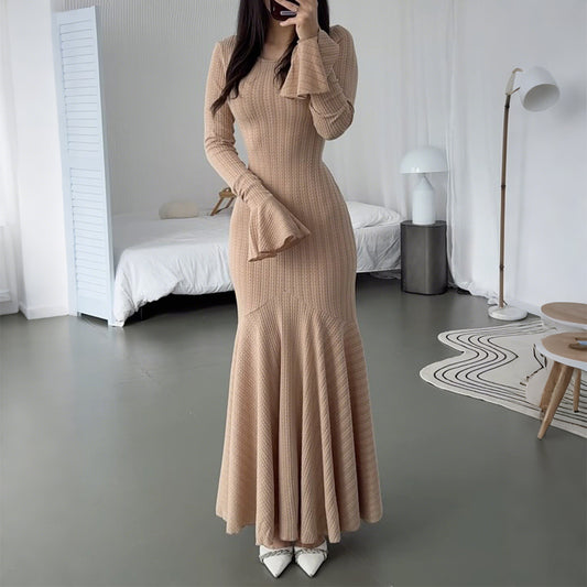 Slim Fit Sweater Long Skirt Dress Women