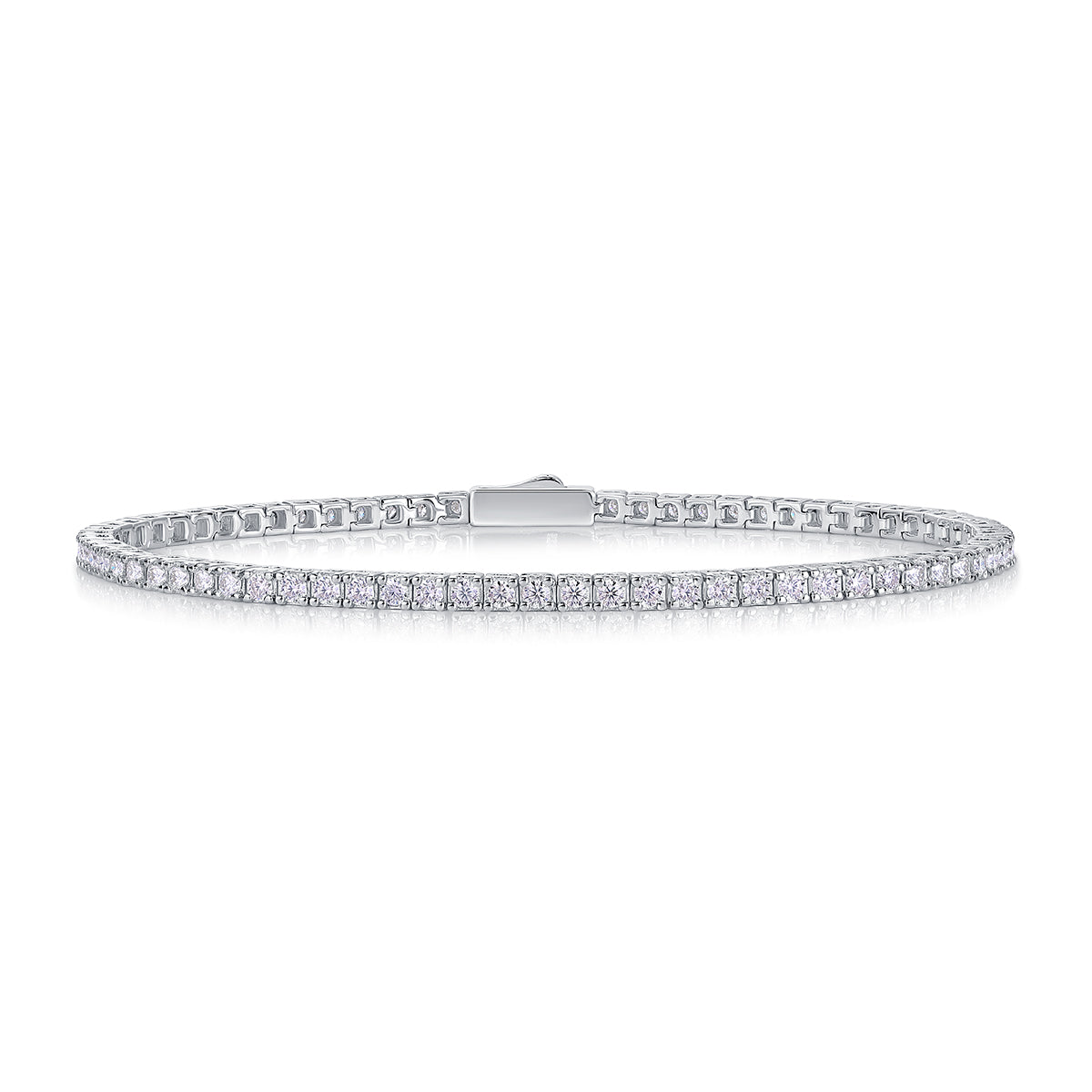 One Of A Kind Luxury Fashion Mosan Diamond Silver Jewelry Comparable To Natural Diamond Bracelet