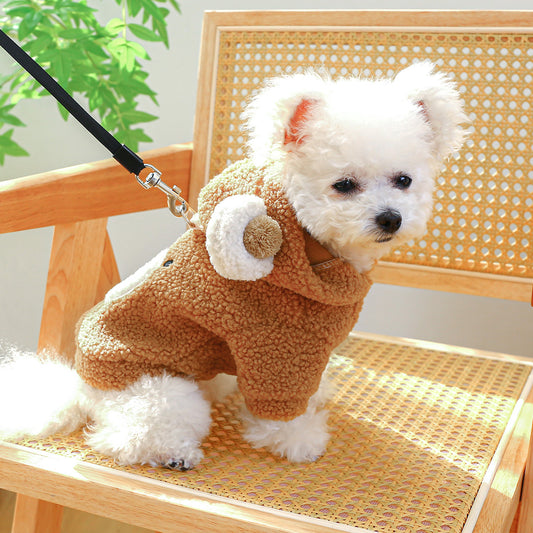 Lambswool Warm And Comfortable Round Bear Hoodie Pet