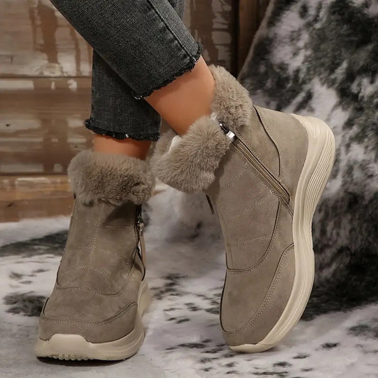 Womens Winter Snow Boots With Cozy Fleece Lining
