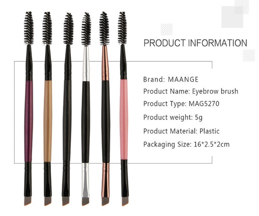 Double eyelash brush eyebrow brush