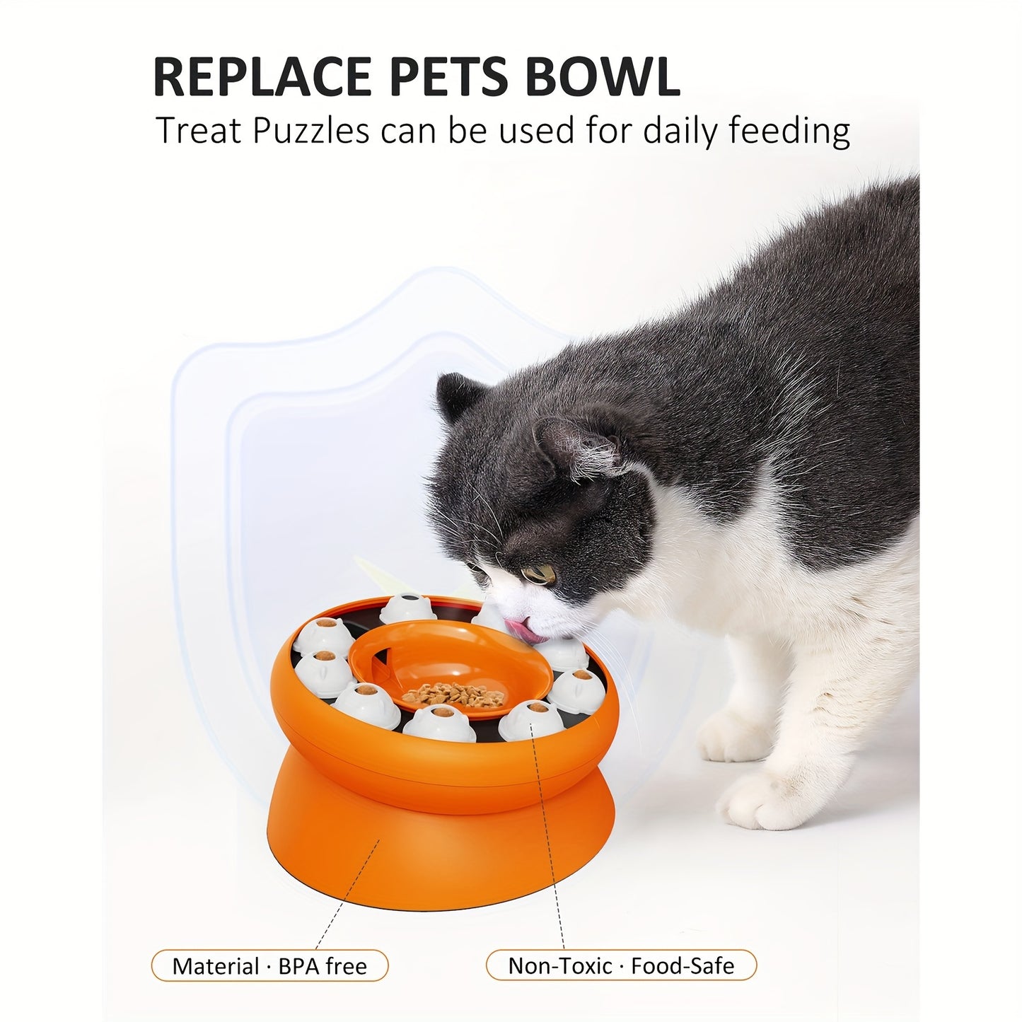 Interactive Puzzle For Cats Raised Educational Toy Slow Pet Feeder Dry Food Dispenser And Snacks