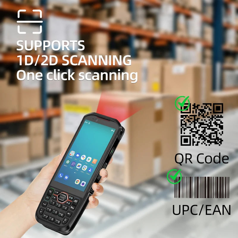 Best Sell Android Handheld Computer RFID/NFC Reader Rugged Keyboard 2D Barcode Scanner PDA for Logistics Storehouse Stock