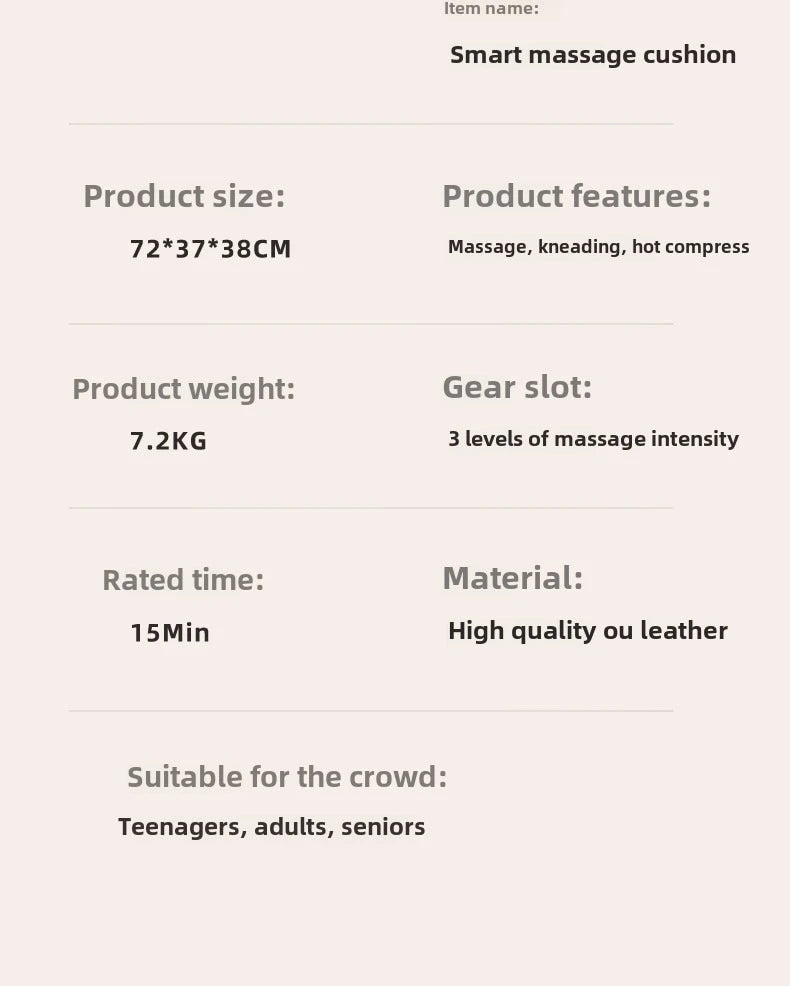 Full Body Massage Seat Cushion with Heat Vibration Warmer Back Massager for Chair Pad Kneading Christmas Gifts for Women Men Hom