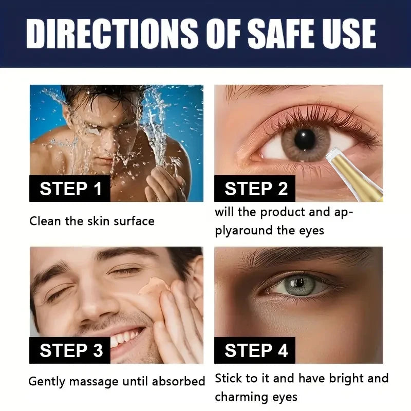 Caffeine and Retinol Eye Cream with Hyaluronic Acid - Anti-Allergic Moisturizing Formula, Fades Dark Circles, Puffiness and Fine Lines