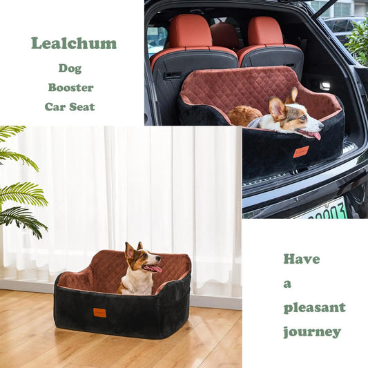 Dual Use Home & Car Large Capacity Dog Sofa Bed, Safety Belt Pet Carrier For Two Small Dogs Or One Large Dog Travel Use