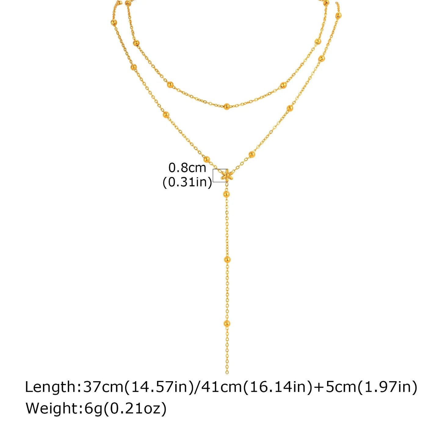 Stainless Steel Lip Chain,Double Layered Fringe Necklace,Gold Color Chaoker Fashion Jewelry Long Neckalce Sets for Women