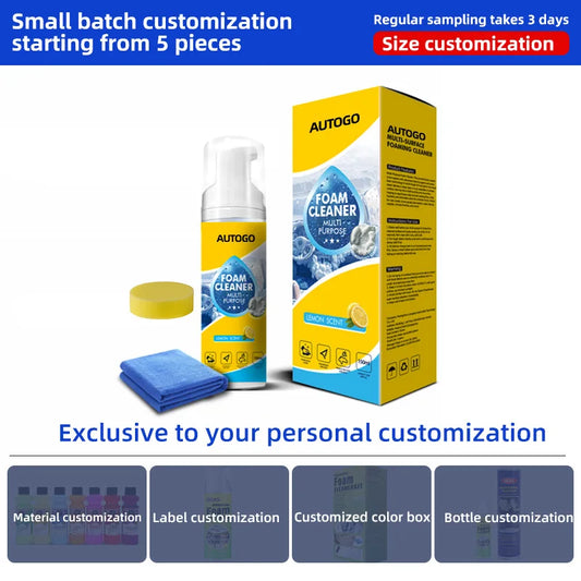AUTOGO Multi-Functional Foam Cleaner, Powerful Stain Remover, Car Interior Leather Seat Cleaner, Special for White Shoes