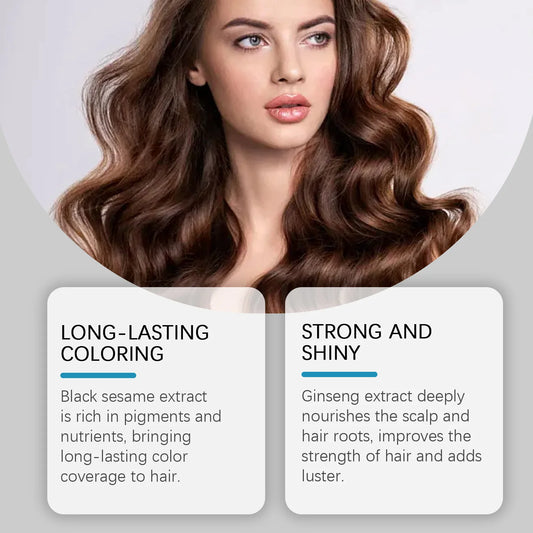 Herbal Hair Dye Shampoo Nourishing Repairing Scalp Long Lasting Red Purple Brown Black Color Coverage Home Hair Coloring Product