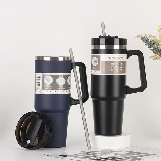 600/890ML Thermal Water Bottle Car Insulated Cup Stainless Steel Thermal Cup Tumbler Vacuum Flasks Cup Sports Mug Cold and Hot