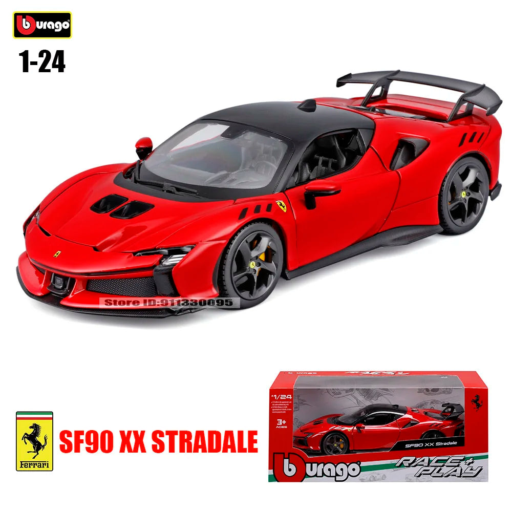 Bburago 1:24 Ferrari SF90 XX STRADALE Officially Licensed Alloy Luxury Vehicle Diecast Car Model Toy Collection Gift three color