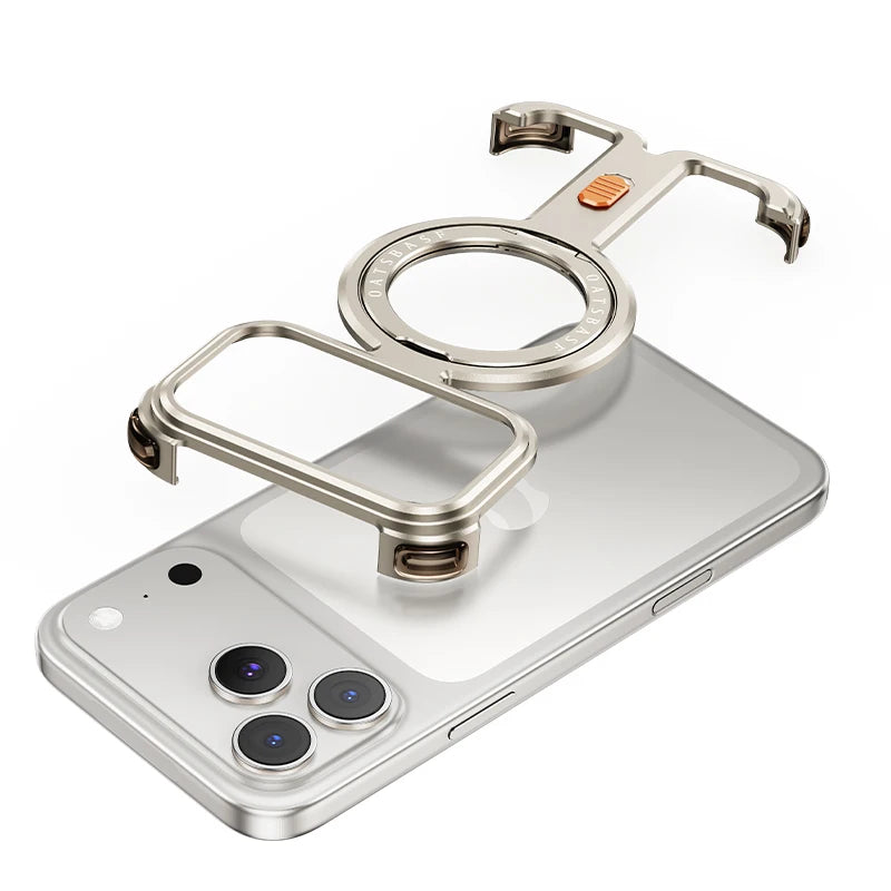 Eary Magnetic Case for iPhone 17 Pro Max With 360°Rotating Ring Kickstand Magsafe Wireless Charging Shell Shockproof Phone Cover