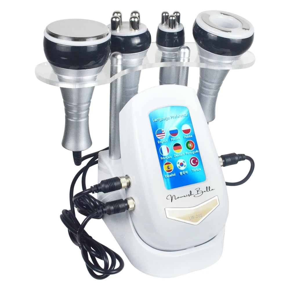 4 IN 140K Cavitation Ultrasonic Body Slimming Machine Beauty Device Facial Massager Skin Tighten Face Lifting Vacuum Suction