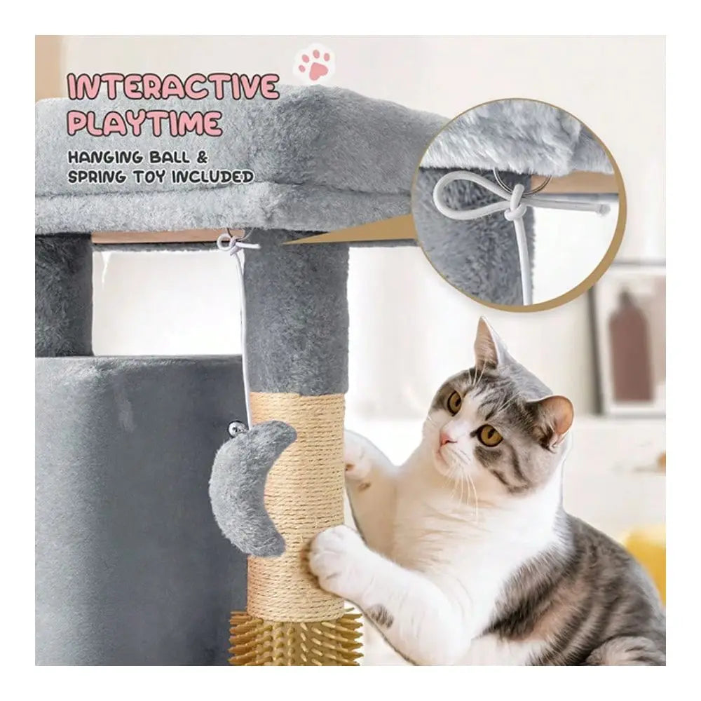 Tree, 34 Inch Cat Tree Tower With 2 Cat Condo, Cat Tower With ching Post SisalCovered ching Board, Cat Climbing Tower