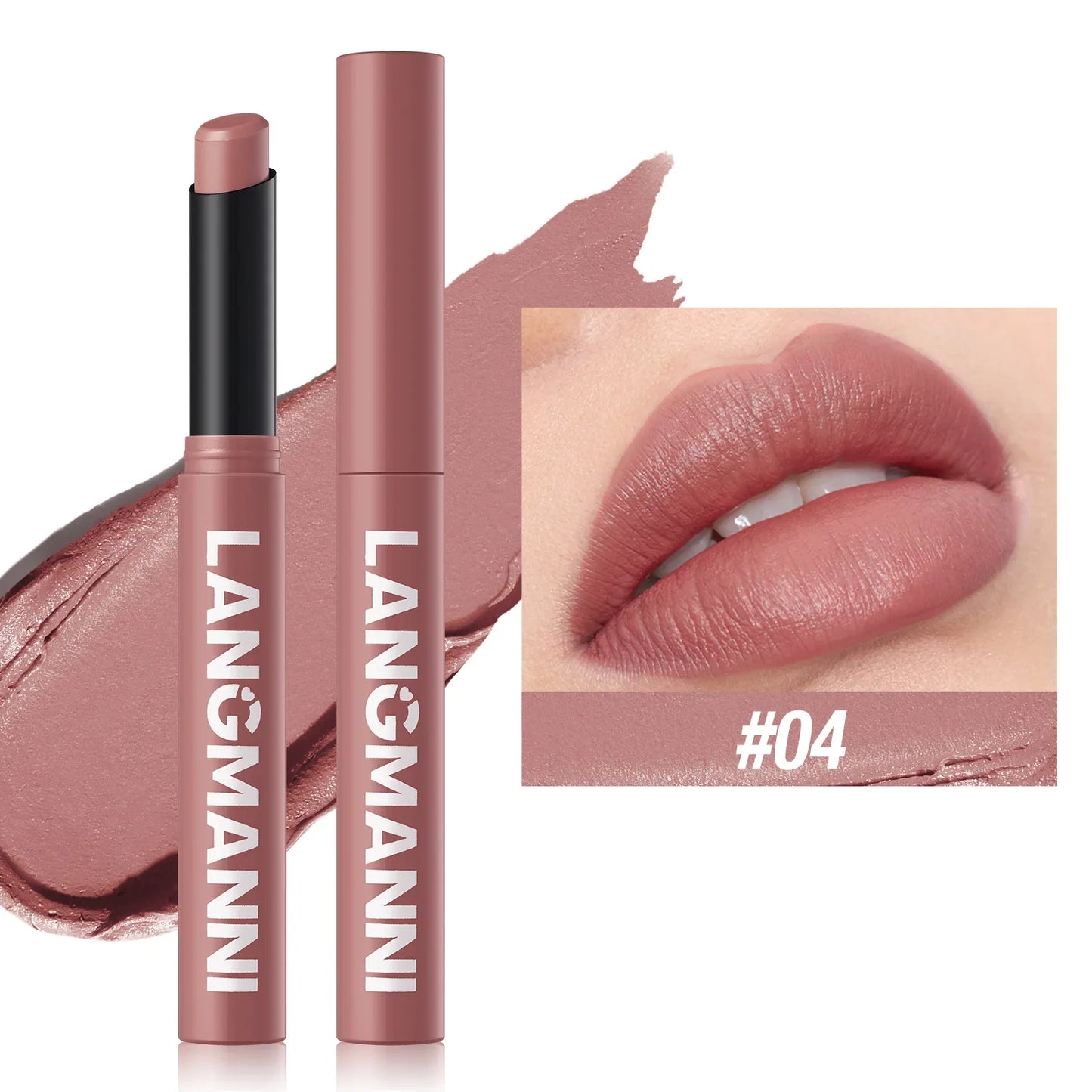 Matte Lipstick Non-Stick Cup Long-Lasting Velvet Finish Lipstick Pen Smooth Matte Lip Color Waterproof Non-Fading -12 Colors