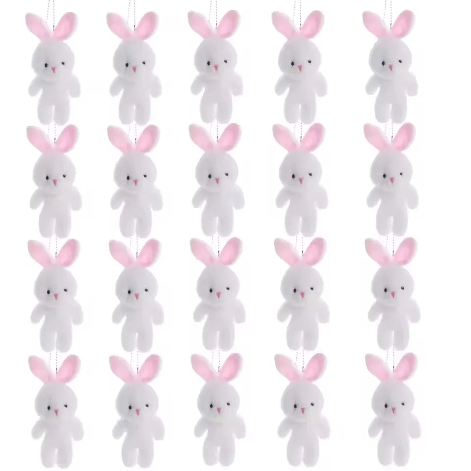 Easter Party Rabbit Bunny Plush Dolls Keychain Bag Pendant Kids Birthday Party Favors Gift for Guests Basket Fillers