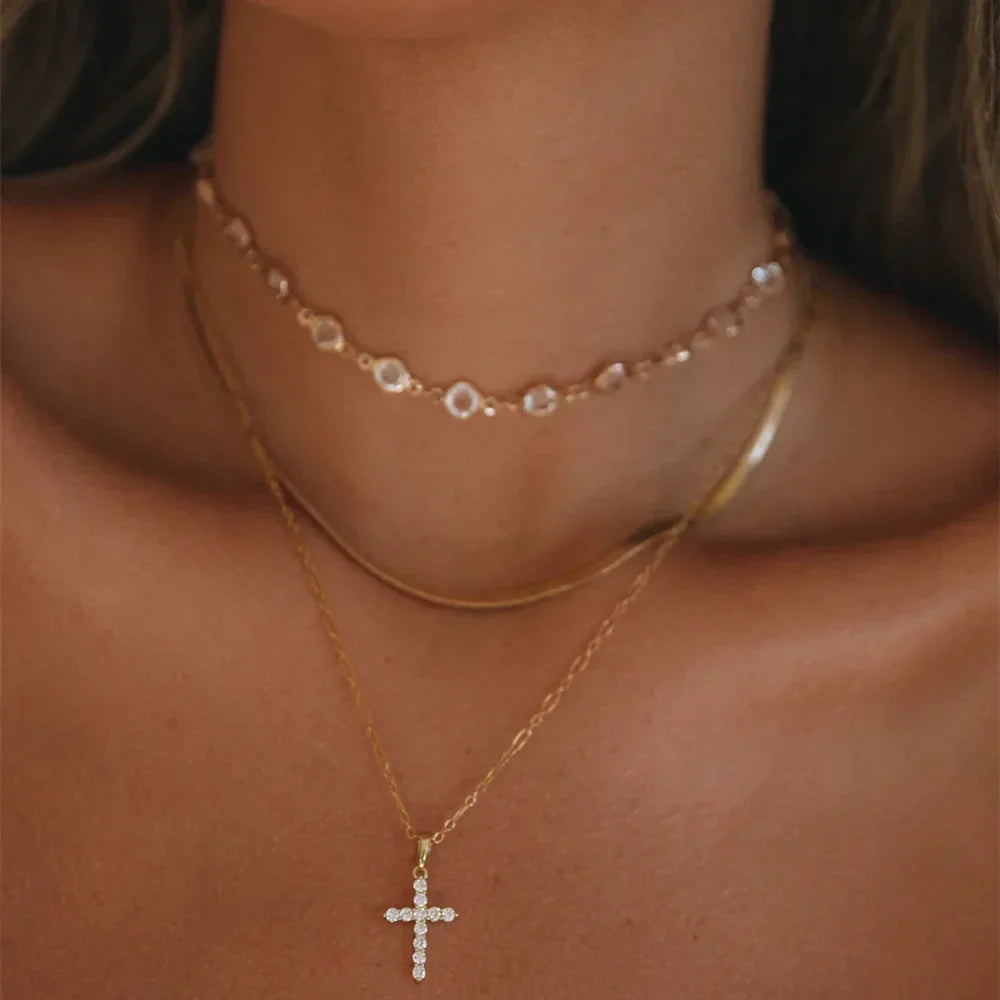 Punk Gold-plate Thick Chain Head Portrait Coin Pendant Necklace For Women Fashion Multilevel Geometric Hip Hop Jewelry