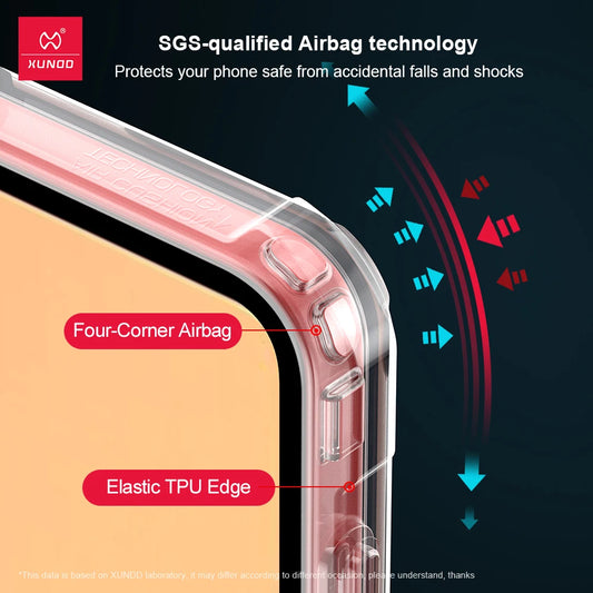 Xundd For Samsung Z Flip 7 Case Galaxy Z Flip 3 4 5 6 Case Airbag Shockproof Shell Back Clear Cover with Glass For 갤럭시 z플립7