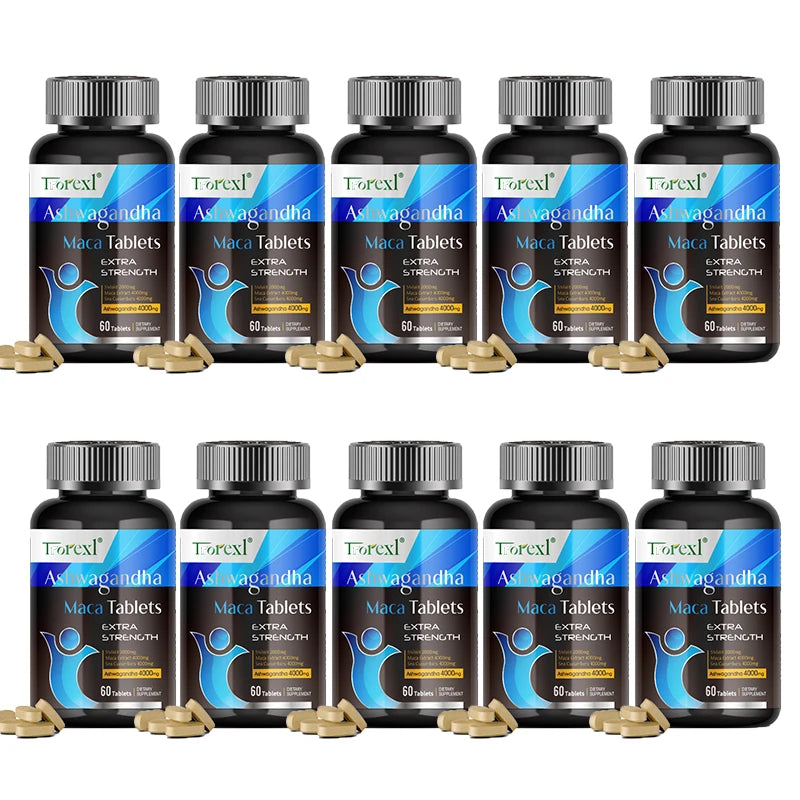 Ashwagandha Capsules Men's Test Booster - Stamina, Endurance, & Strength - 60 Caplets