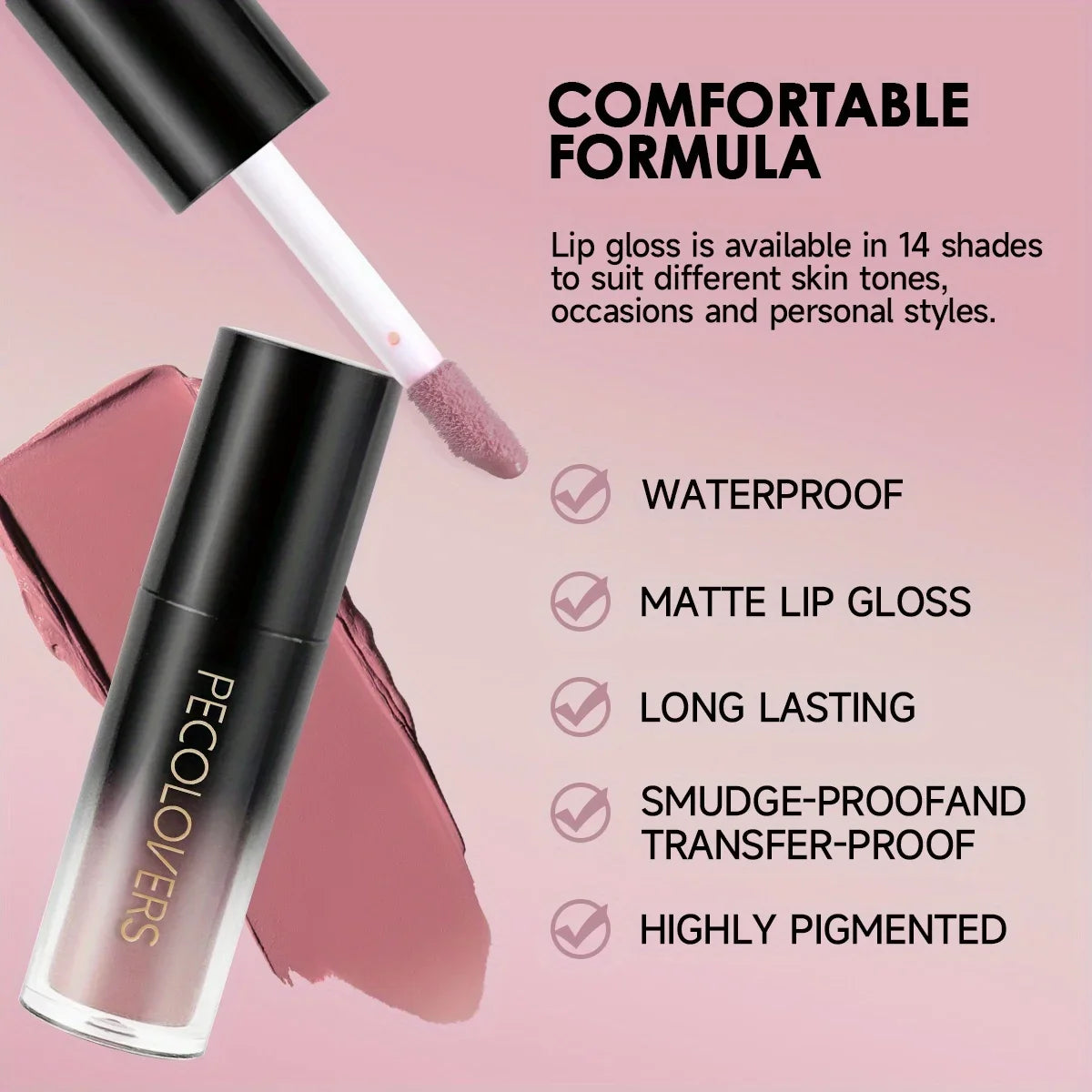 Long Lasting Lipstick Lip Gloss Makeup Waterproof Velvet Non-stick Cup Lip Tint Sexy Black Liquid Lip Stick