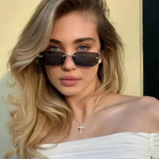 Fashion Punk Square Sunglasses Women Luxury Brand Small Frame Sun Glasses Female Rectangle Metal Mirror Oculos De Sol