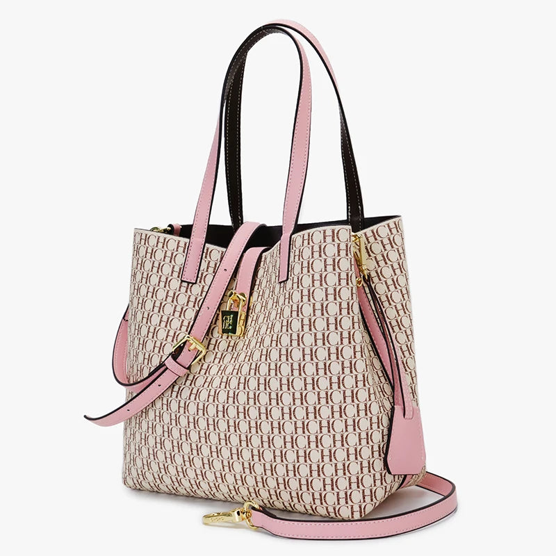 CH Women's Large Capacity Handbag Daily Commuting High-end Versatile PU Material Letter Printed Design Women's Crossbody Bag