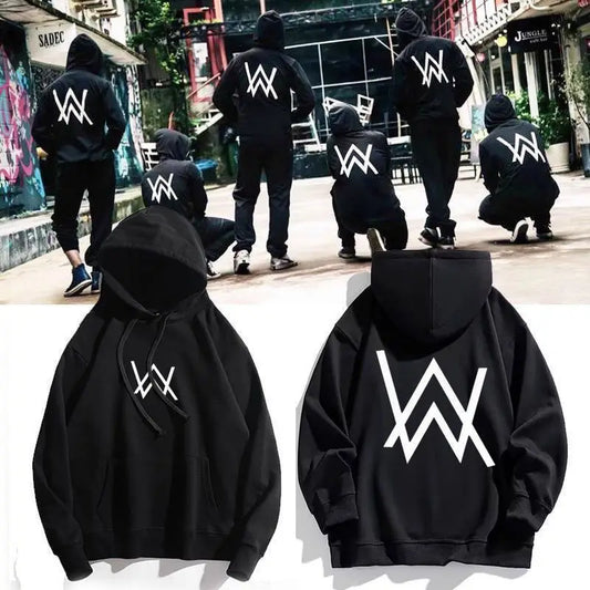 Alan Walker DJ Print Men's Sweatshirt, Autumn/Winter Outdoor Casual Fashion Loose Fit Warm Adult Comfort Long Sleeve Hoodie
