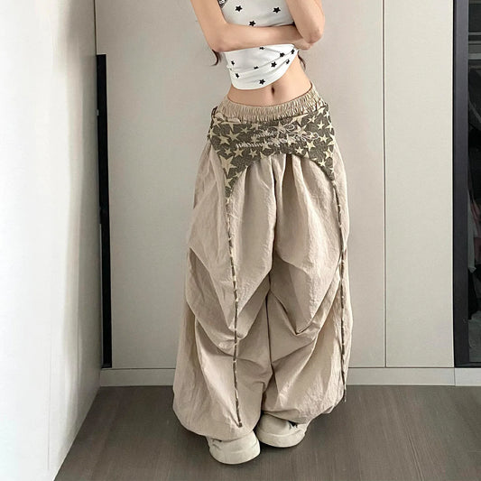 Designer Layering Cargo Pants Women Summer Lightweight Quick-Dry Jazz Dance Trousers Baggy Paratrooper Streetwear Wide Leg Pants