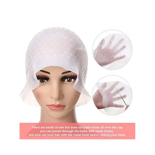 Salon Silicone Hair Coloring Cap Highlight Reusable Needle Hair Dying Frosting Hat Dye Hairstyling Tools Accessories Household