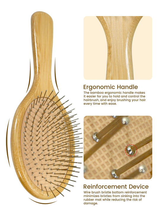 Steel Needle Bamboo Hair Brush Air Cushion Detangling Hairbrush Head Massagers Scalp Styling Hair Care Tool Hair Comb
