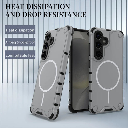 Anti-slip Bumper Armor Magnetic Phone Case For Samsung S24 S25 S26 Plus S23 Ultra A56 A55 A54 A35 A34 A25 A15 For Magsafe Cover
