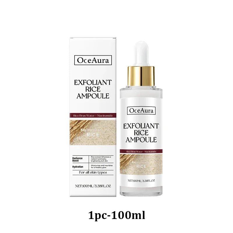 OUHOE White Black Rice Exfoliating Serum Peel Shot Facial Moisturizing Soften Blackhead Removal Hydrating Shrink Pores Skin Care Korea