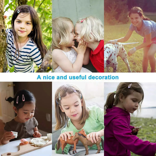 10/50Pcs Snap Hair Clips Candy Color Glossy 5cm/2in No Slip Metal Hair Pins Clips Barrettes Accessories for Baby Girls Hairpins