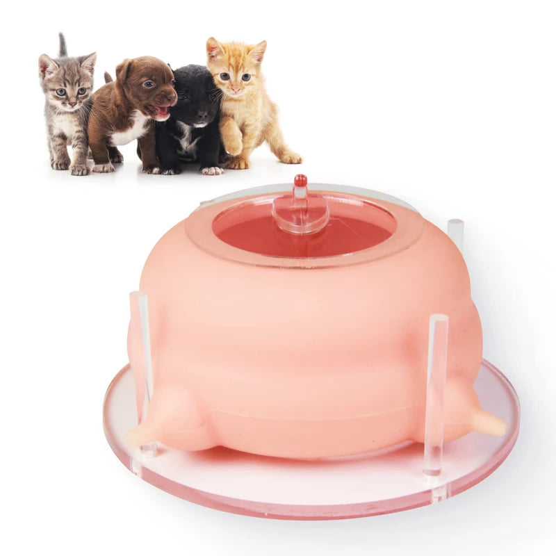 Benepaw Newborn Pet Milk Feeder For Multiple Puppies Kittens 4 Nipples Puppy Milk Feeding Bowl With Stand Nursing Station 200ml