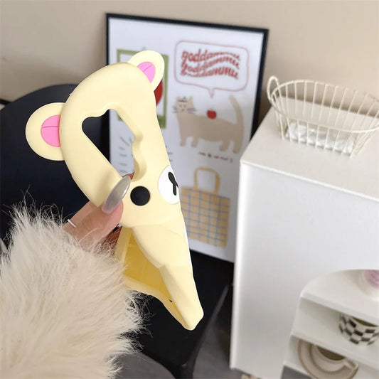 3D Cartoon Rilakkuma Bear Kawaii Phone Case For Samsung Galaxy S25 S24 S23 S22 Ultra S25 S24 S23 Plus Soft Silicone Back Cover