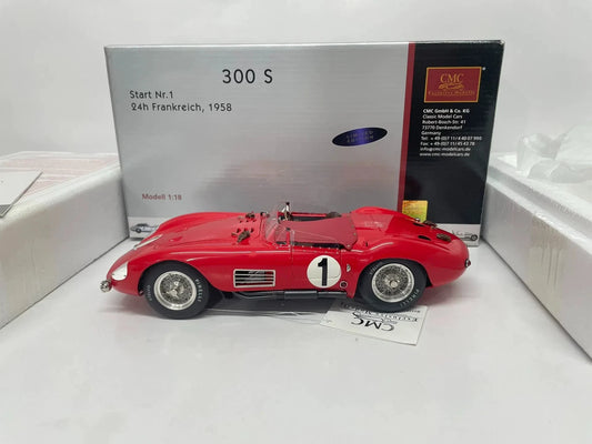 CMC 1/18 Maserati 300S #1 24H Le Mans 1958 Racing Car Model