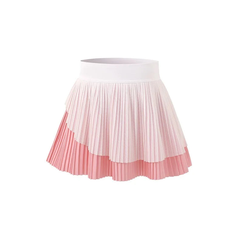 Kids Girls Skirts Quick-Dry Sports Skort Kawaii Pink Blue Badminton and Tennis Sports Pleated Skirt Teenage