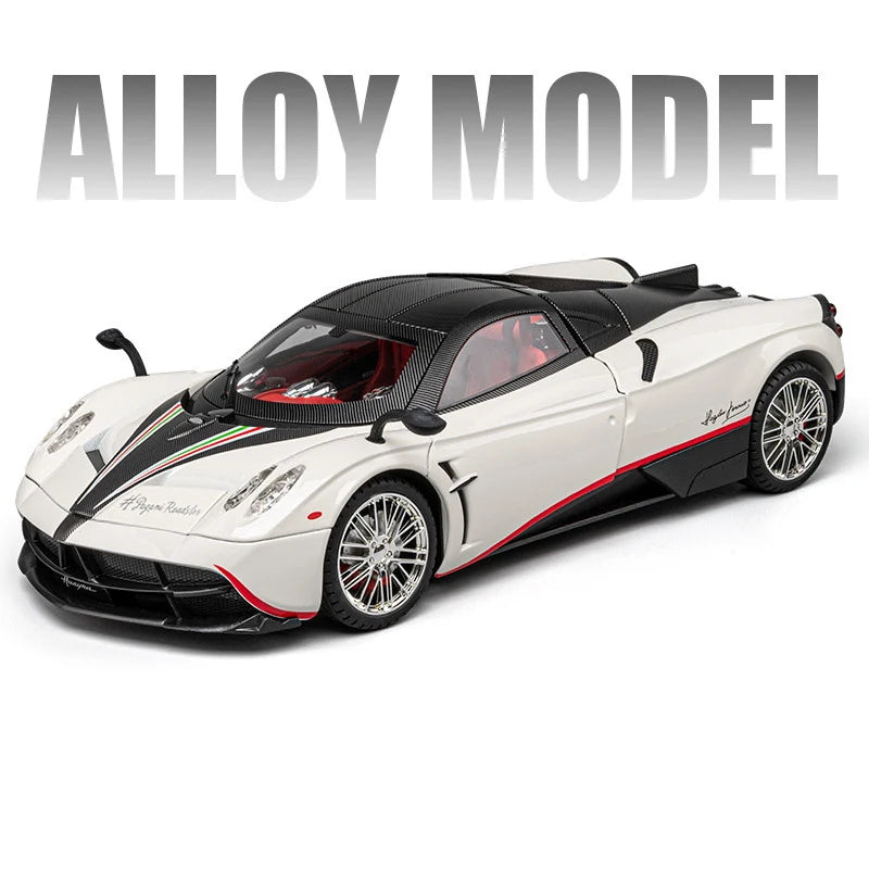 Pagani Huayra Dinastia 1:18 Alloy Racing Car Model Diecasts Metal Sports Car Vehicles Model Simulation Sound Light Kids Toy Gift