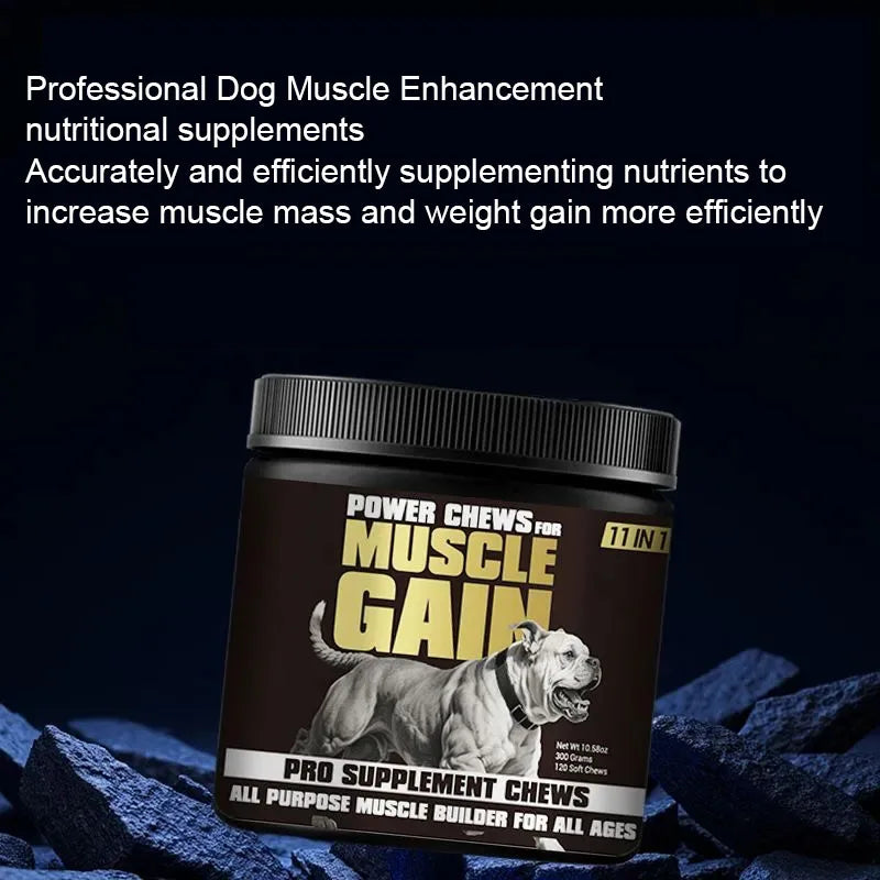 Pitbull 11 IN 1 MUSCLE GAIN For Dogs, Enhances Strength Endurance, Boosts Performance Training Nutrients Supplement 120g