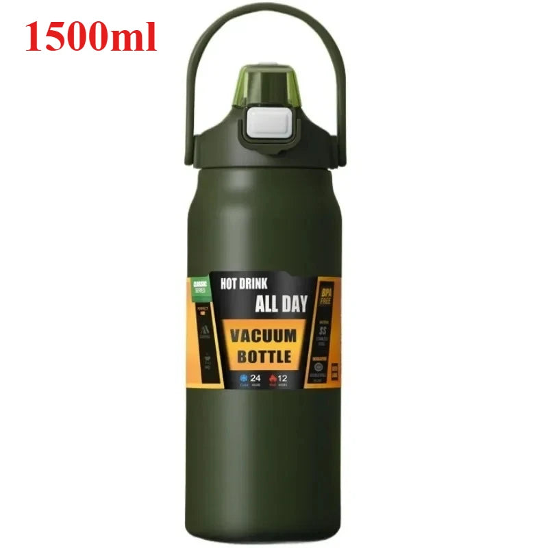 Outdoor Thermos Portable 304 Stainless Steel Thermal Mug Tumbler Vacuum Flasks Cold and Hot Sports Water Bottle with Straw
