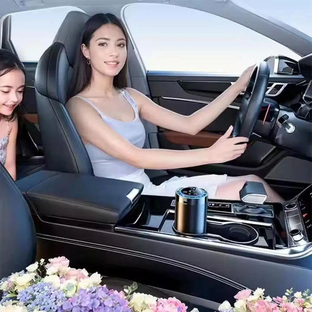 Smart Car Air Freshener Car Fragrance Diffuser Auto Adjustable Modes RGB Music Syncing Light And Starry Sky Projection 