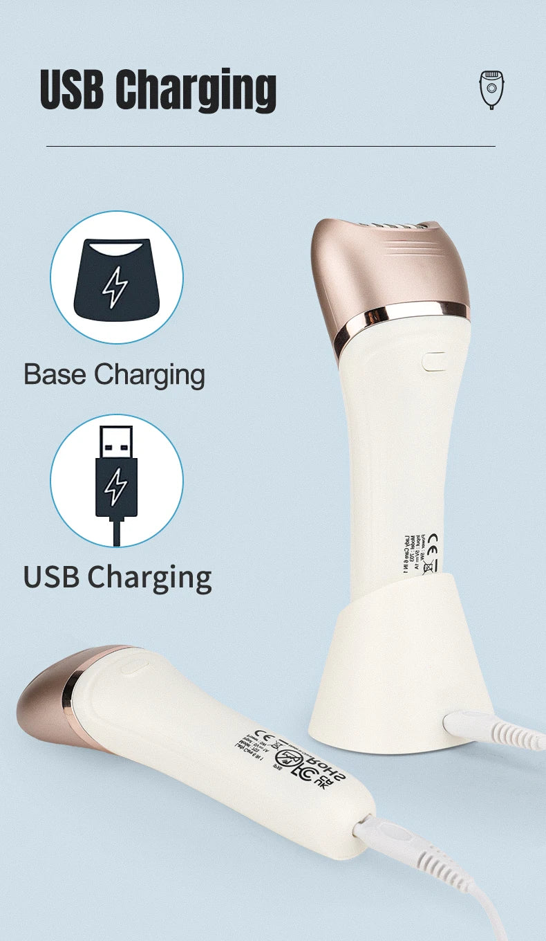 IRUIBEAUTY 703 Electric Women Epilator Shaver Leg Body Hair Removal Lip Chin Depilatory Lady Bikini Trimmer Facial Hair Remover