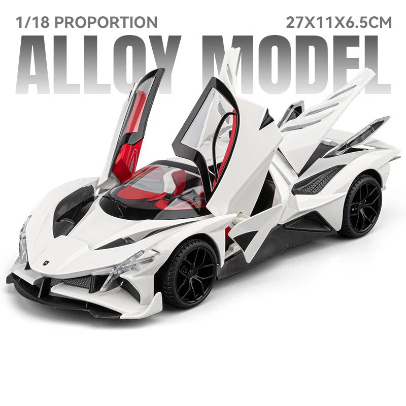 Apollo Project EVO Alloy Sports 1:18 Car Model Diecast Metal Concept Racing Car Vehicle Model Sound and Light Toy Gift