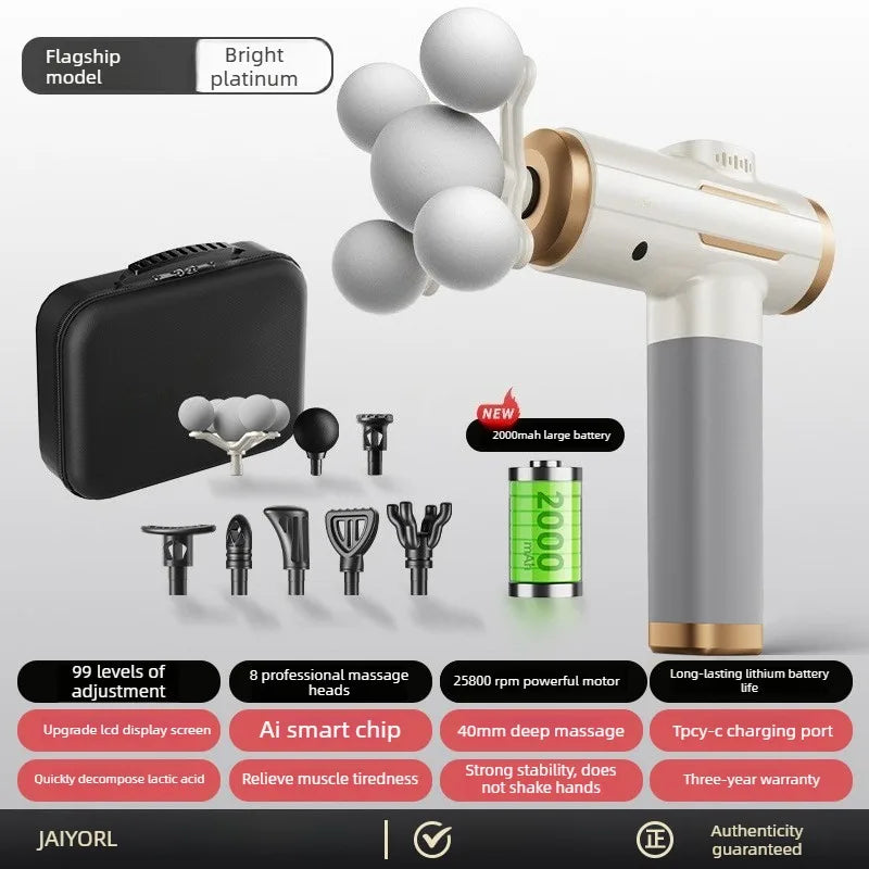 Professional Five-head Fascia Gun Massage For Shoulder and Neck Muscle Relaxation Full Body Waist Back Silent Massage Gun