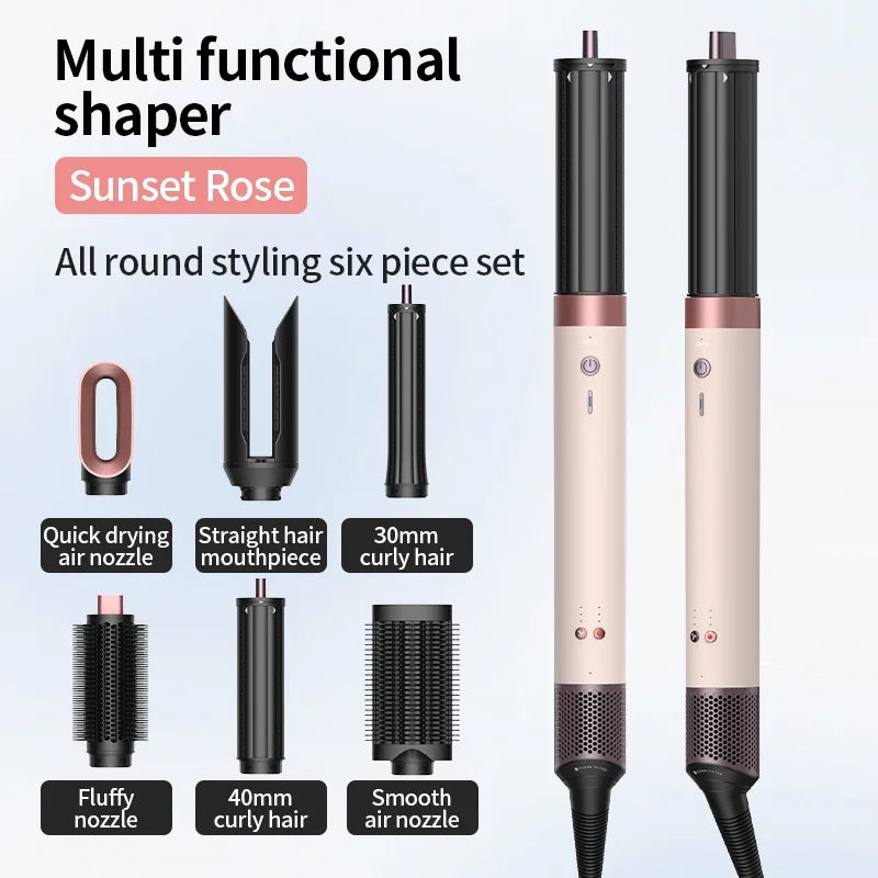 2026New 150000 RPM High-Speed Hair Dryer 6 in 1 Professional Hair Styling Tools Set with Straightener Curling Iron Multifunction