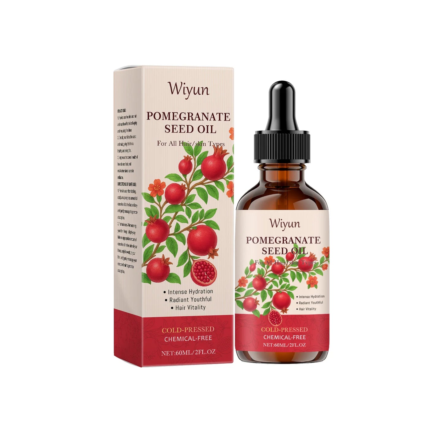 Pomegranate Seed Oil Hydrating Multi-Purpose Oil for Body Hair Nourish Scalp Hair Improve Dryness Tightening Smoothing Body Oil